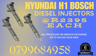 Hyundai H1 Bosch Diesel Injectors/ 6 Months Warranty
