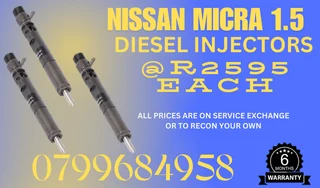 Nissan Micra 1.5 Diesel Injectors/ Free Copper Washers