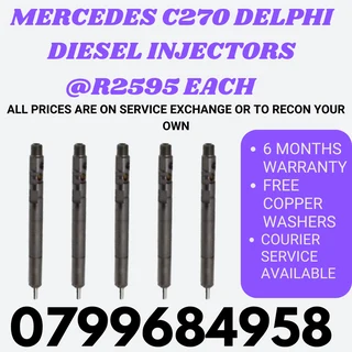 Mercedes C270 Delphi Diesel Injectors/ 6 Months Warranty
