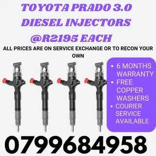 Toyota Prado 3.0 Diesel Injectors/ 6 Months Warranty