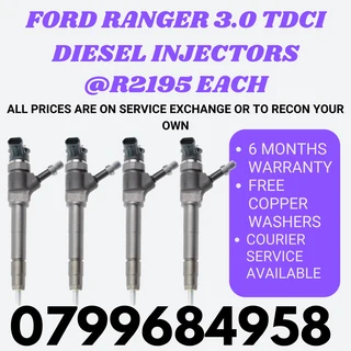 Ford Ranger 3.0 Tdci Diesel Injectors/ Free Cooper Washers