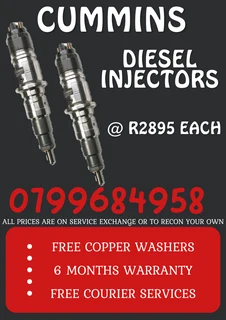Cummins Diesel Injectors/ Courier Services Available