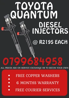 Toyota Quantum Diesel Injectors/ On Exchange If We Have Stock Available