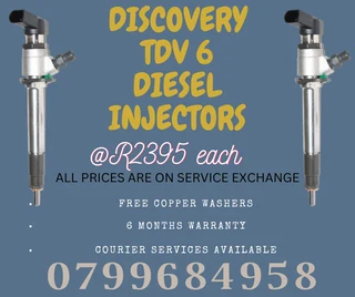 Discovery Tdv 6 Diesel Injectors/ 6 Months Warranty