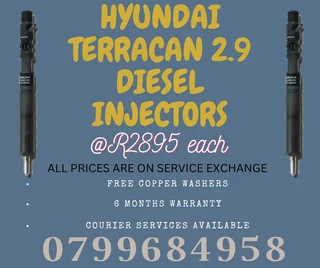 Hyundai Terracan 2.9 Diesel Injectors/ 6 Months Warranty