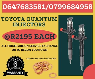 Toyota Quantum Diesel Injectors/ 6 Months Warranty