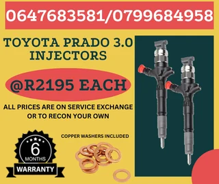 Toyota Prado 3.0 Diesel Injectors/ We Recon And Sell On Exchange