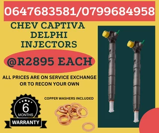 Chev Captiva Delphi Diesel Injectors/ 6 Months Warranty