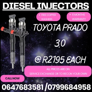 Toyota Prado 3.0 Diesel Injectors For Sale With Free Copper Washers