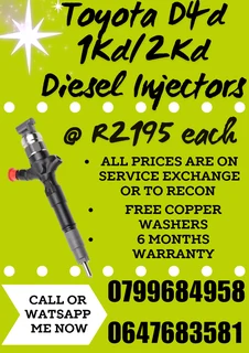 Toyota D4d 1kd/2kd Diesel Injectors For Sale