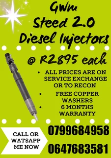 Gwm Steed 2.0 Diesel Injectors For Sale On Exchange Or To Recon