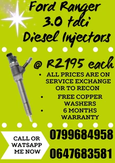 Ford Ranger 3.0 Tdci Diesel Injectors For Sale