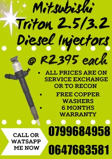 Mitsubishi Trinon 2.5/3.2 Diesel Injectors For Sale On Exchange Or To Recon