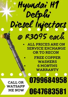 Hyundai H1 Delphi Diesel Injectors For Sale With Warranty