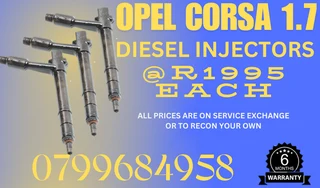 Opel Corsa 1.7 Diesel Injectors For Sale With Copper Washers