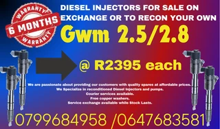 Gwm 2.5/2.8 Diesel Injectors For Sale 6 Months Warranty