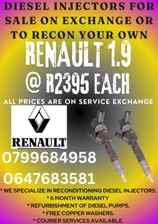 Renault 1.9 Diesel Injectors For Sale 6 Months Warranty