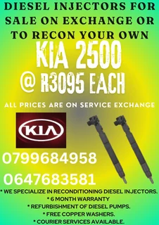 Kia 2500 Diesel Injectors For Sale Free Copper Washers