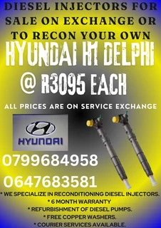 Hyundai H1 Delphi Diesel Injectors For Sale Free Copper Washers