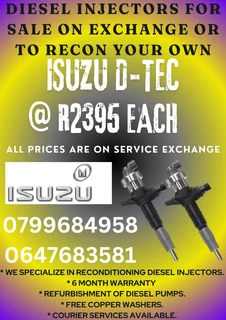 Isuzu D-tec Diesel Injectors For Sale With Warranty