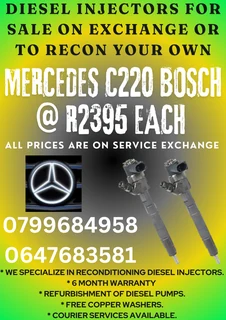 Mercedes C220 Bosch Diesel Injectors For Sale Free Copper Washers