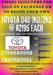 Toyota D4d 1kd/2kd Diesel Injectors For Sale