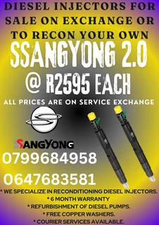 Ssangyong 2.0 Diesel Injectors For Sale With Warranty