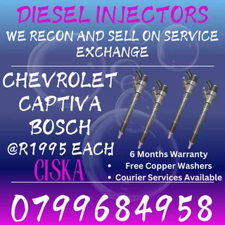 Chevrolet Captiva Bosch Diesel Injectors For Sale 6 Months Warranty