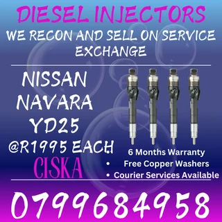 Nissan Navara Yd25 Diesel Injectors For Sale 6 Months Warranty