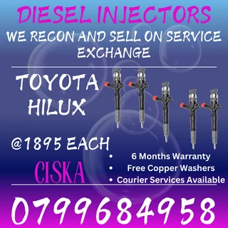 Toyota Hilux Diesel Injectors For Sale With Washers