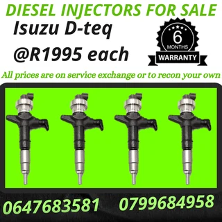 Isuzu D-tec Diesel Injectors For Sale 6 Months Warranty