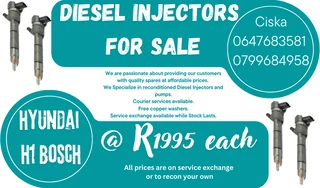 Hyundai H1 Bosch Diesel Injectors For Sale Free Copper Washers