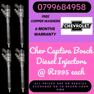 Chev Captiva Bosch Diesel Injectors For Sale 6 Months Warranty