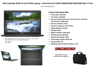 Dell Latitude 3440 14-inch FHD Laptop - Intel Core i5-1335U 256GB SSD 8GB RAM Win 11 Pro