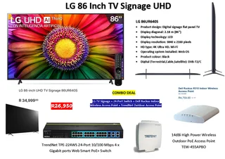 LG 86-inch UHD TV Signage Display 86UR640S