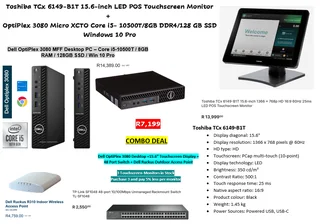 Toshiba TCx 6149 B1T 15.5&#34; Touchscreen Monitor &amp; Dell Optiplex 3080 Desktop Combo