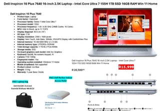 Dell Inspiron 16 Plus 7640 16" 2.5K - Intel Core Ultra 7 155H 1TB SSD 16GB RAM Win 11 Home