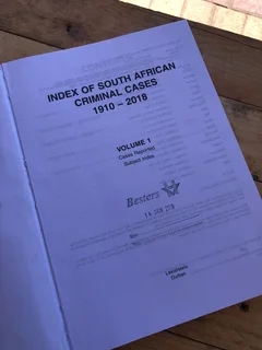 Index of South African Criminal Cases 1910-2018
