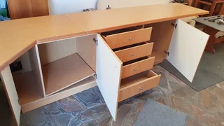 Office desk with drawers and cupboards