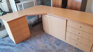 Office desk with drawers and cupboards