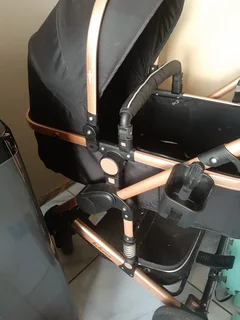 Belecoo 2-in-1 Foldable Baby Pram / Stroller – Black & Rose Gold