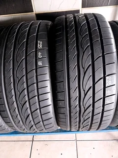 2x 235 40 18 tyres with good treads available for sale