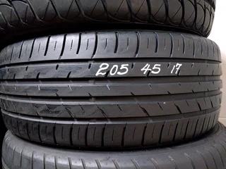 1x 205 45 17 tyre with good treads available for sale