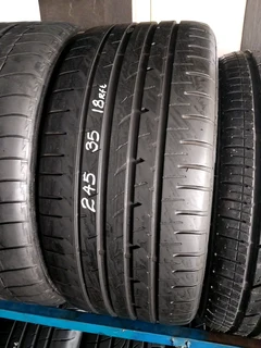 1x 245 35 18 Goodyear run flat tyre with good treads available for sale
