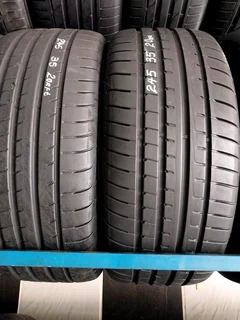 2x 245 35 20 run flat tyres with good treads available for sale