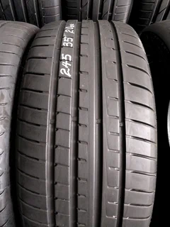 2x 245 35 20 run flat tyres with good treads available for sale