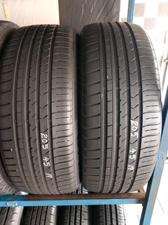 2x 205 45 17 tyres with 99% treads available for sale