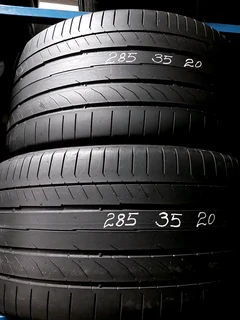 2x 285 35 20 Continental tyres with lots of treads available for sale