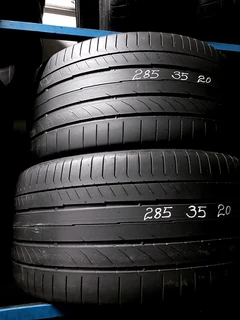 2x 285 35 20 Continental tyres with lots of treads available for sale