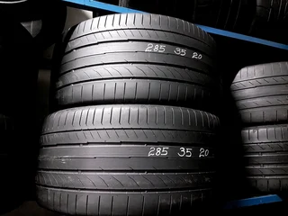2x 285 35 20 Continental tyres with lots of treads available for sale